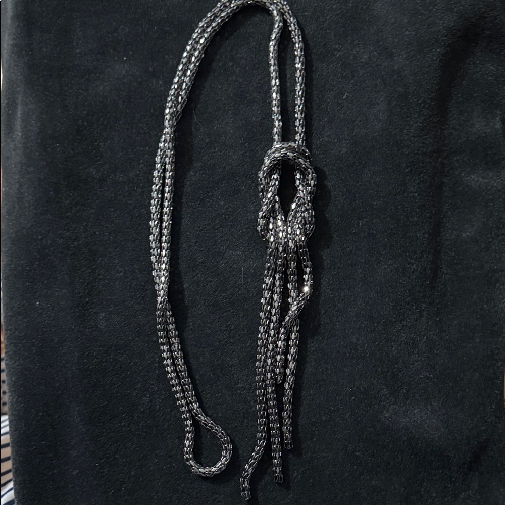 Gunmetal Grey Braided Necklace